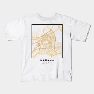 MANAMA BAHRAIN CITY STREET MAP ART Kids T-Shirt